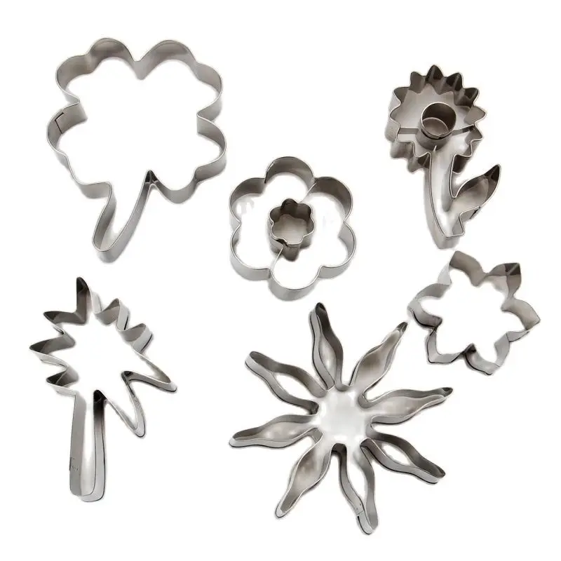 

Free Shipping High Quality Stainless Steel 6pcs Flowers Petals Shape Cookie Cutters Set HB1082