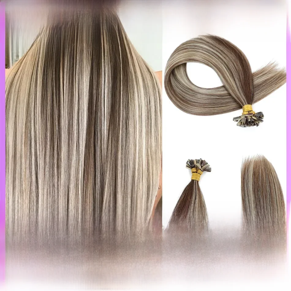 V Tip Menselijk Haarverlenging Fusion Haar Zijdeachtig Recht Donkerbruin Pre Bonded V-vorm Keratine Haar Vietnamese Remy Haar Voor Salon - afbeelding 2