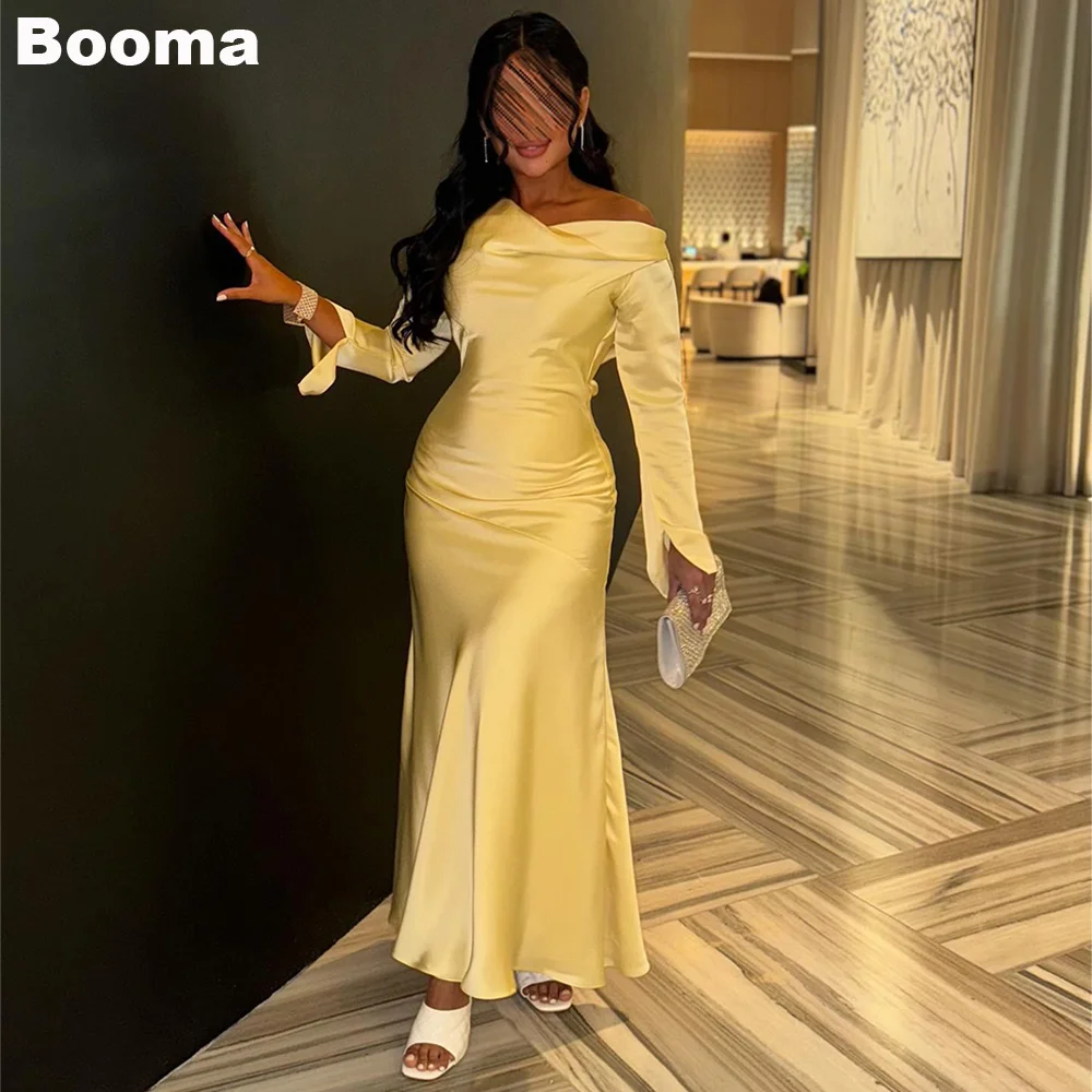 

Booma Elegant Mermaid Evening Dresses Long Sleeves Formal Occasion Gowns for Women Ankle Length Prom Dresses Dubai