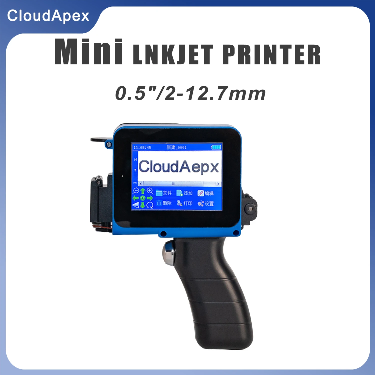 XPB-127 Portable Mini Handheld Inkjet Printer 12.7mm for QR Bar Batch Code Date Number Logo Expiry 28 Languages