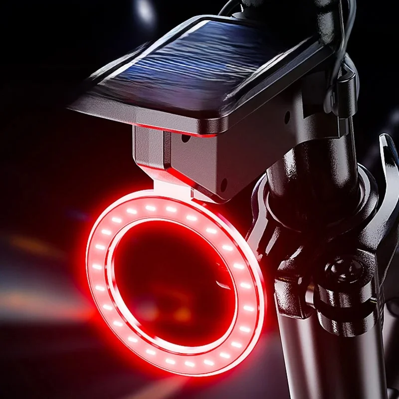 AliExpress cycle zone Solar Bicycle Tail Light Round Heart Shape Bike Rear Lamp LED Rechargeable Cycling Warning Taillight MTB Bike Accessoriesories