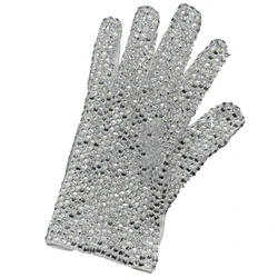 Handmade Glove with Full Crystals on Jackson' Silver Adults Celebrate Impersonator