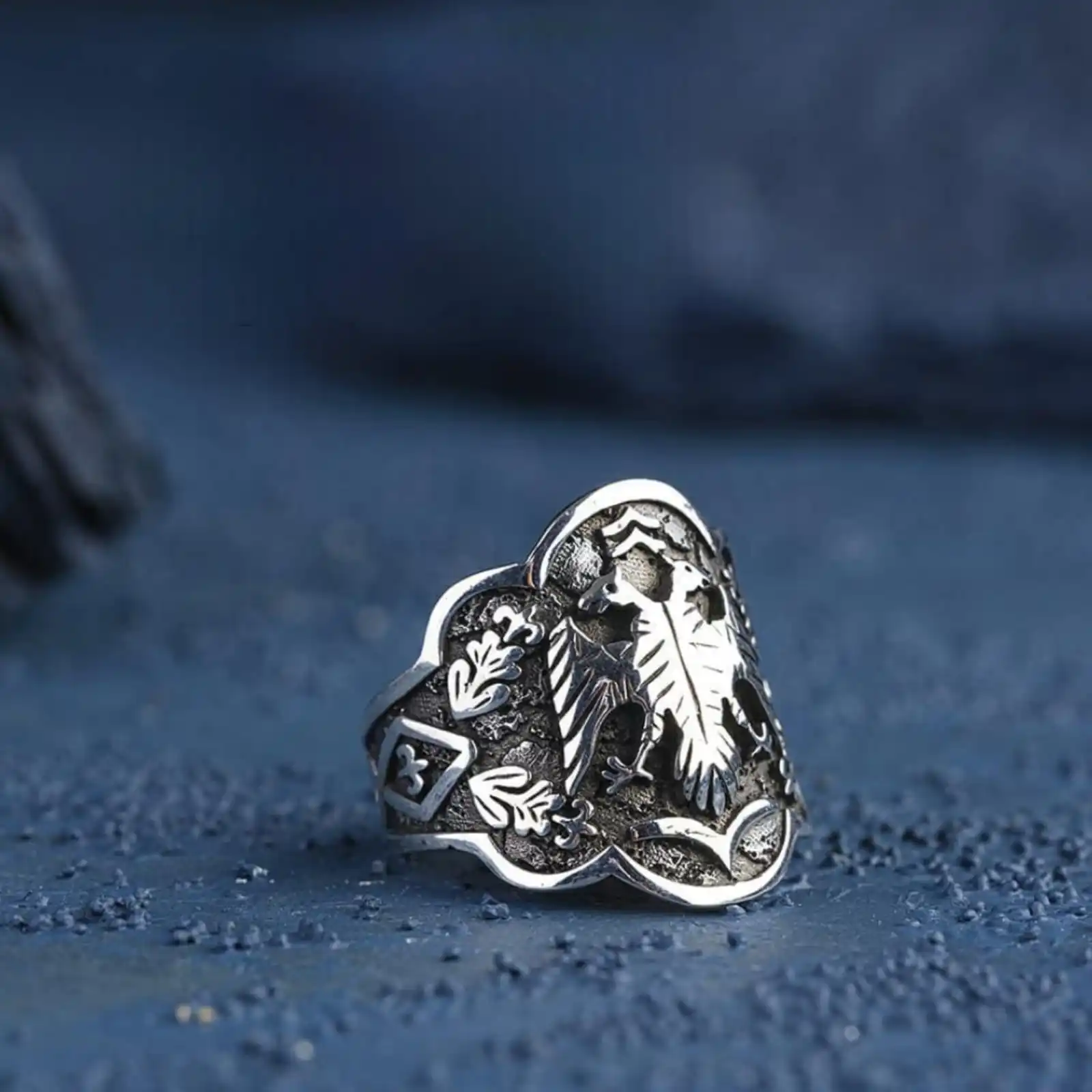 

Silver Double Eagle Ring - Adjustable and Stylish Gift Idea - Handmade Jewelry - Gİfts For Him