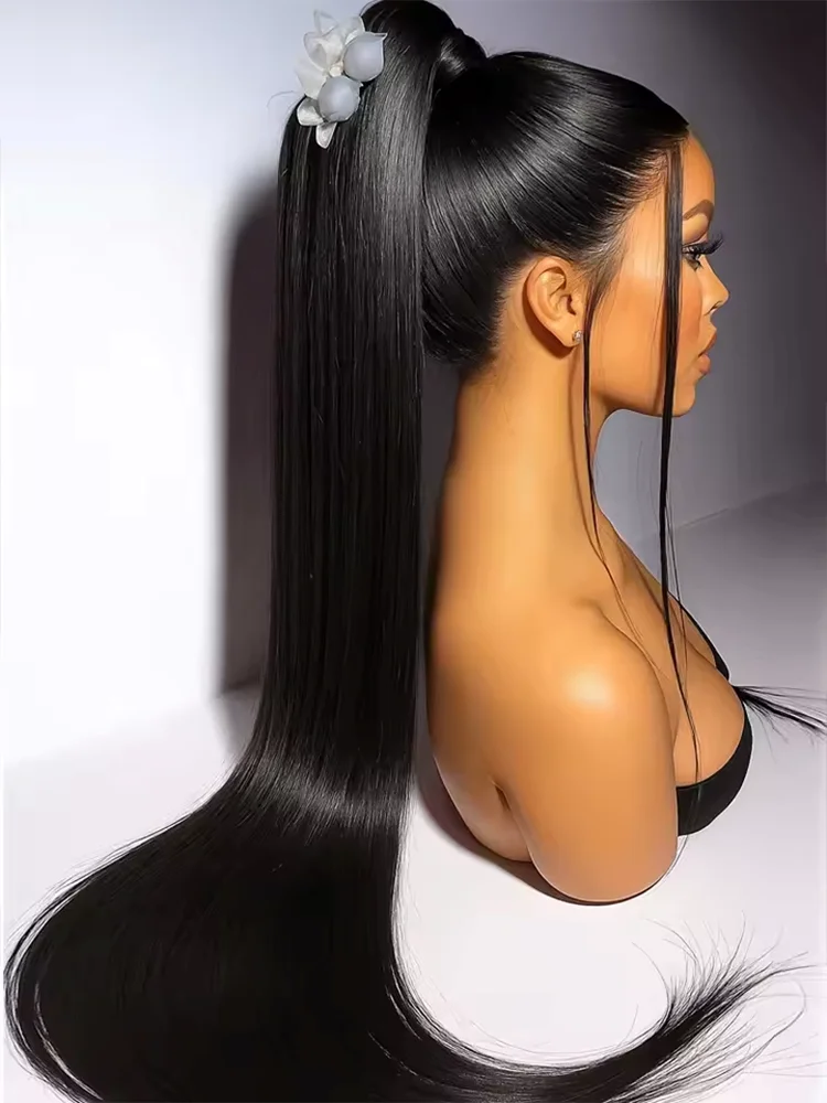 30 Inch 13x6 Straight Lace Front Wigs Human Hair 200% Density HD Lace Front Wigs Human Hair Pre Plucked Glueless Straight Wig image 2