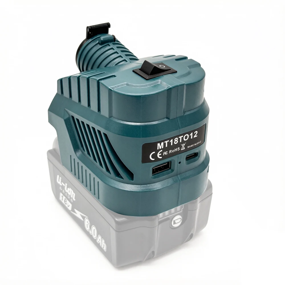 NEU Für Makita 18V 20V Akku DC 12V Buck Converter Zigarettenanzünder USB Typ C Stromversorgung für DIY Auto-Kühlschrank