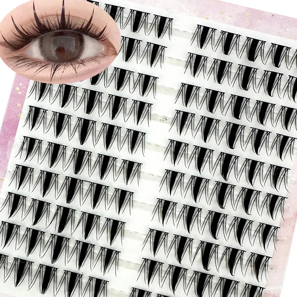 10 rzędów pojedyncze rzęsy DIY klastry rzęs naturalne sztuczne rzęsy klastry rzęs Manga Lashes nowicjusz codzienny makijaż rzęs — zdjęcie 2