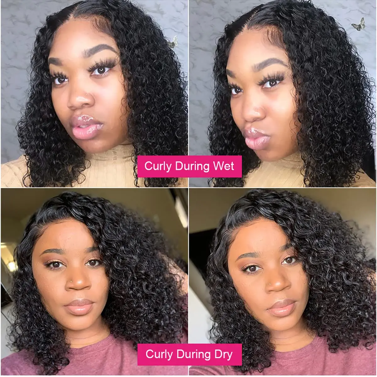 Deep Wavy Bob Wig 13x4 front Lace Bob Wig Woman Lace Front Wig Human Hair Pre-pulled 10-16inch Brazilian Woman Human Hair