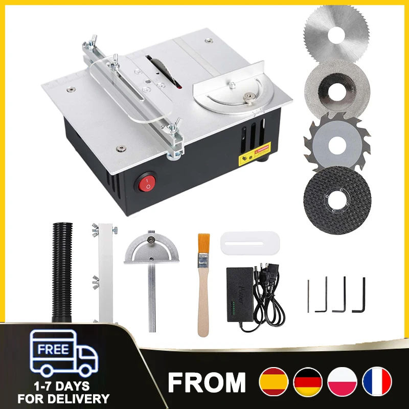5000 RPM Mini Table Saw DIY Handmade Woodworking Tool Desktop Cutting Machine with 7-Speed Adjustable Cutting Depth DesktopSaw