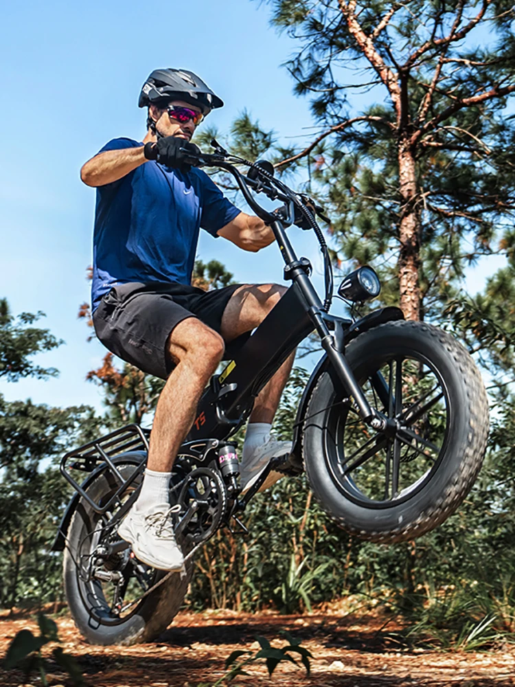 Ulife T5 Elektro-Mountainbike mit 48V 13Ah 7-Gang-Akku, 20 "* 4" breite Reifen, faltbar für einfache Aufbewahrung, Elektrofahrrad.