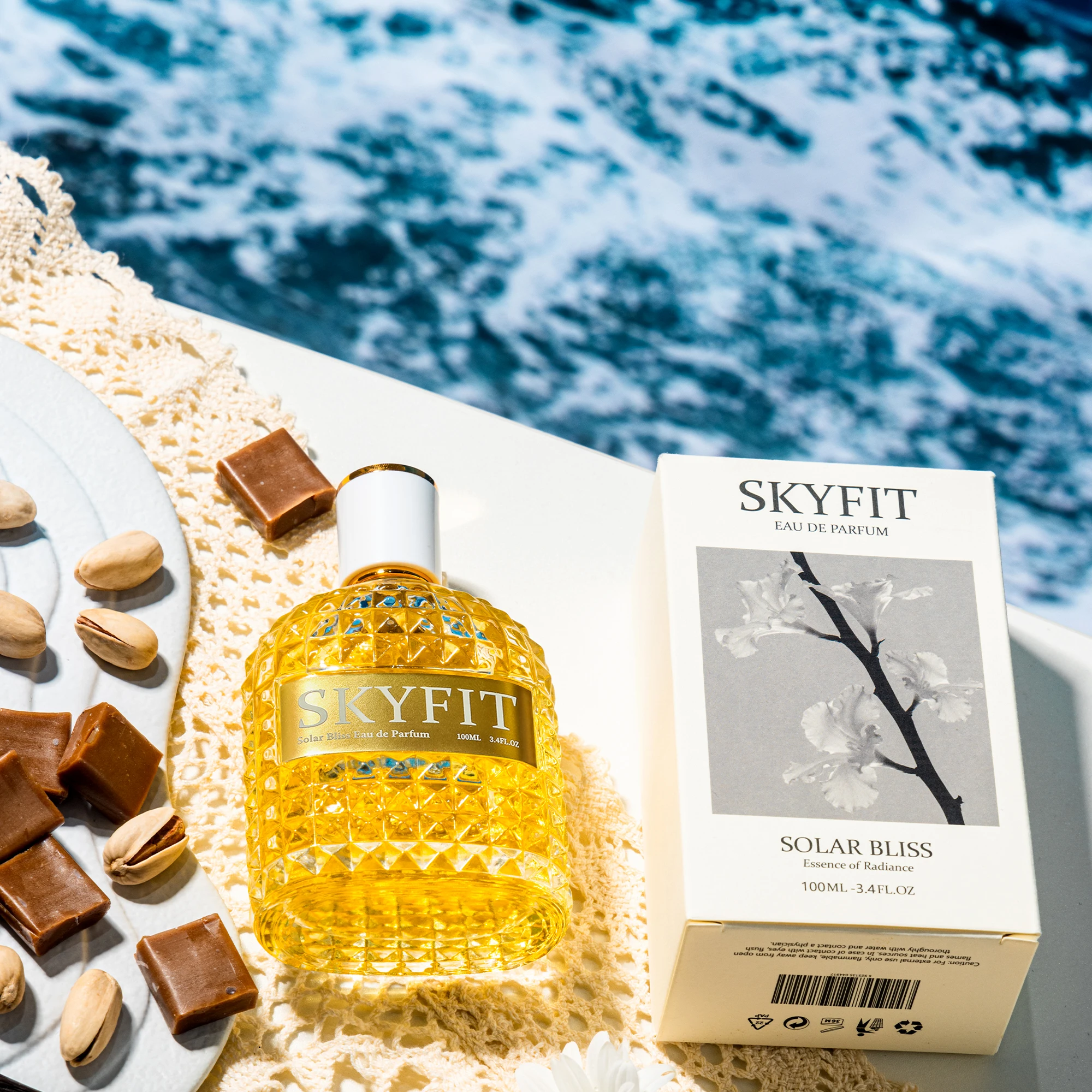 

SKYFIT Solar Bliss Perfume for Unisex 100ml Amber Gourmand Fragrance with Rich Licorice Vanilla Bean and Pistachio Accord Long Lasting Signature Scent for Dating Evening Travel Layering