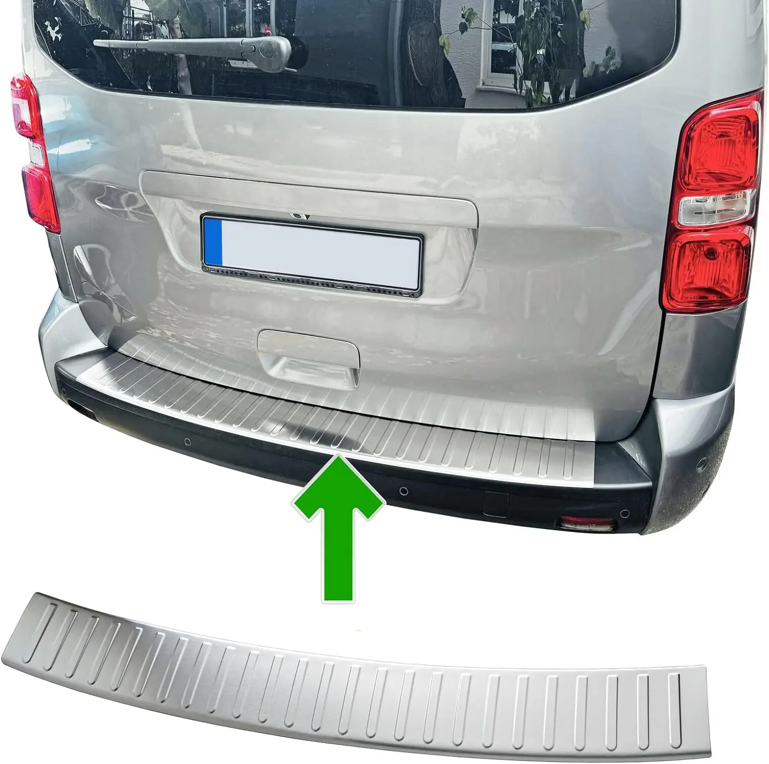 Rear Bumper Protector Valid for Peugeot Expert Iii |   Since 2016+ Matte Stainless Steel Cargo Trunk Edge Protection