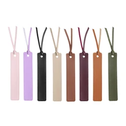 10Pcs Leather Bookmarks Personalized Handmade Leather Tag Read Marks Page Markers with Leather Rope Reader Pager Bookmark Holder