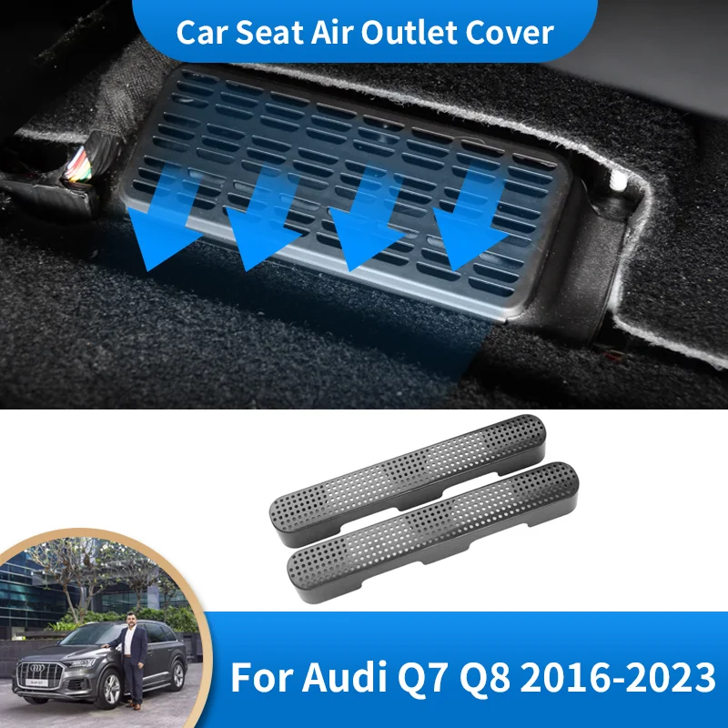 

2Pcs Car Air Vent Anti-blocking Dust Cover Under Seat Air Conditioning Outlet Cover Accessories for Audi Q7 Q8 4M 2016~2023 2022