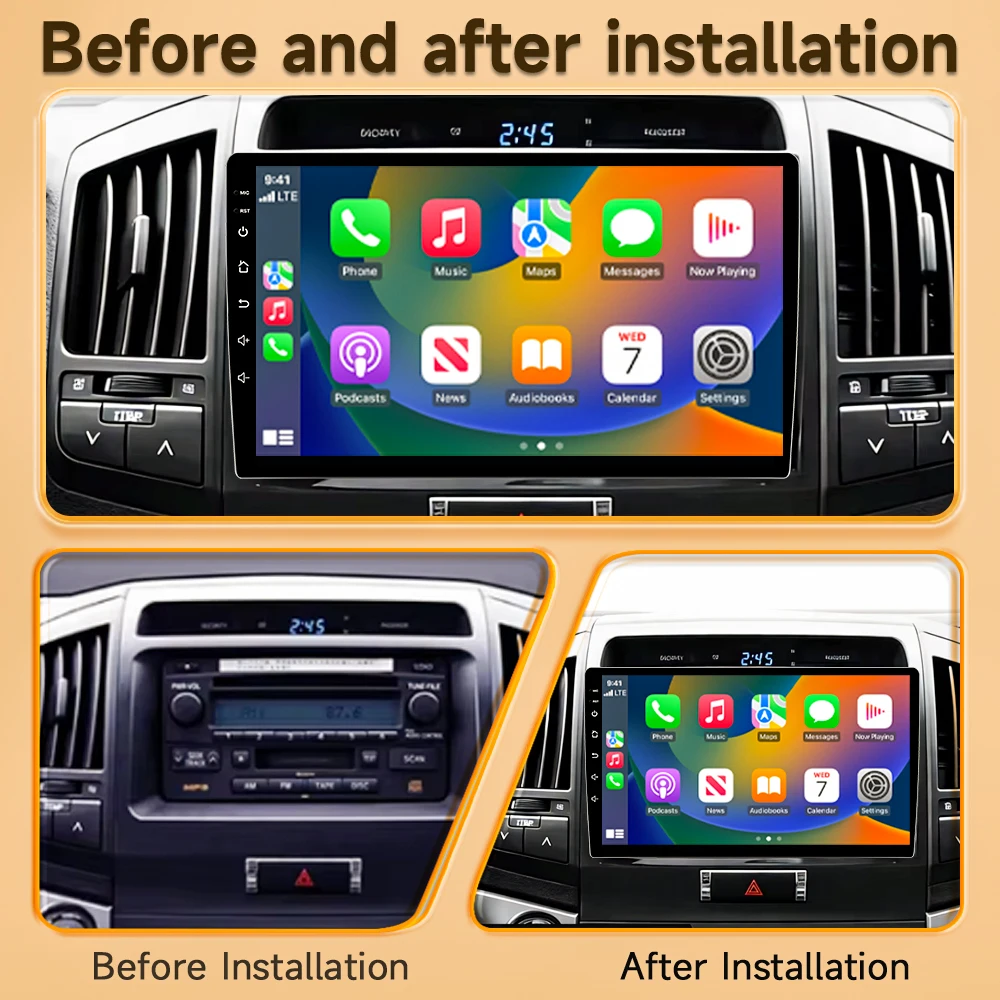 Android 16 For Toyota Land Cruiser 11 200 2007 2008 2009 2010 2011- 2015 Car Radio Multimedia Player Stereo GPS DSP