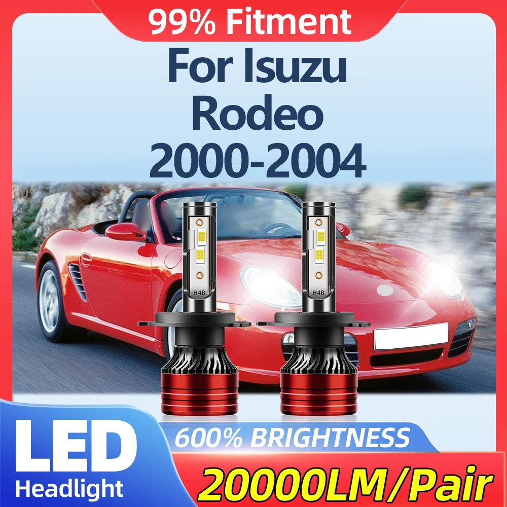 Canbus LED Headlight 20000LM Auto Headlamp Bulbs 120W Turbo Lamps 6000K Plug&Play For Isuzu Rodeo 2000 2001 2002 2003 2004