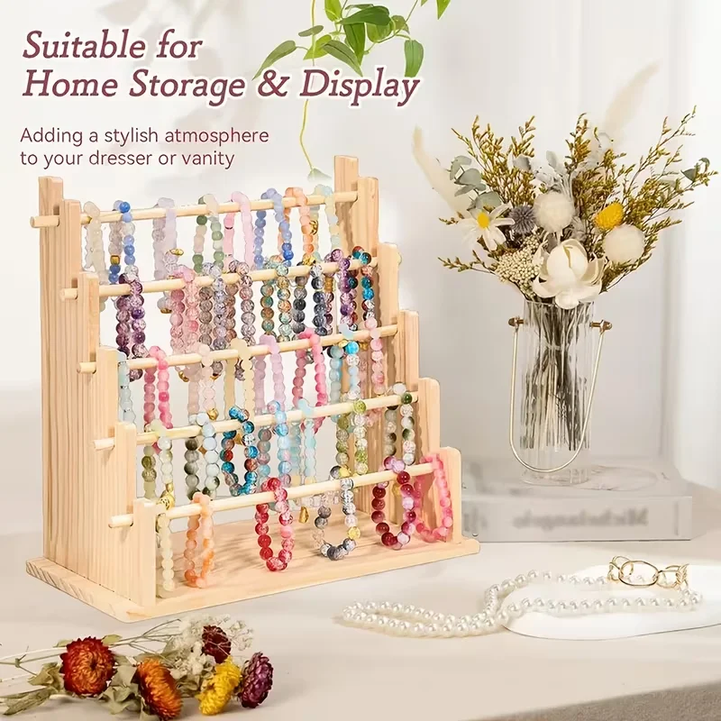 

1 шт., деревянный многослойный браслет-лестница, браслет, браслет, ручная цепочка для хранения, подставка для ожерелья и цепочка для ног