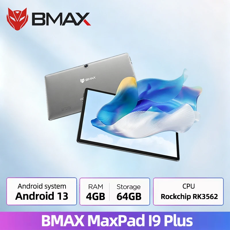 BMAX Kids Tablet I9 plus 10.1 Inch Android 13 8GB RAM 64GB ROM Quad Core Allwinner RK3562 GPU G522EE WIFI Port PC Tablet
