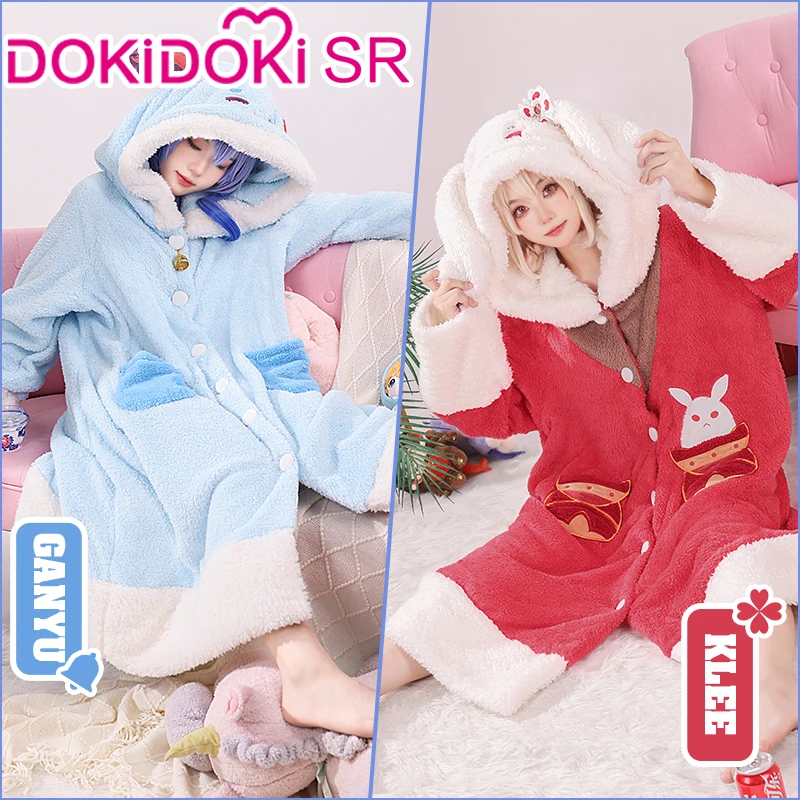 Klee / Ganyu Pajamas Game Genshin Impact Cosplay DokiDoki-SR Klee Sleepwear Pajama Ganyu Doujin Pajamas Cute Costume Christmas