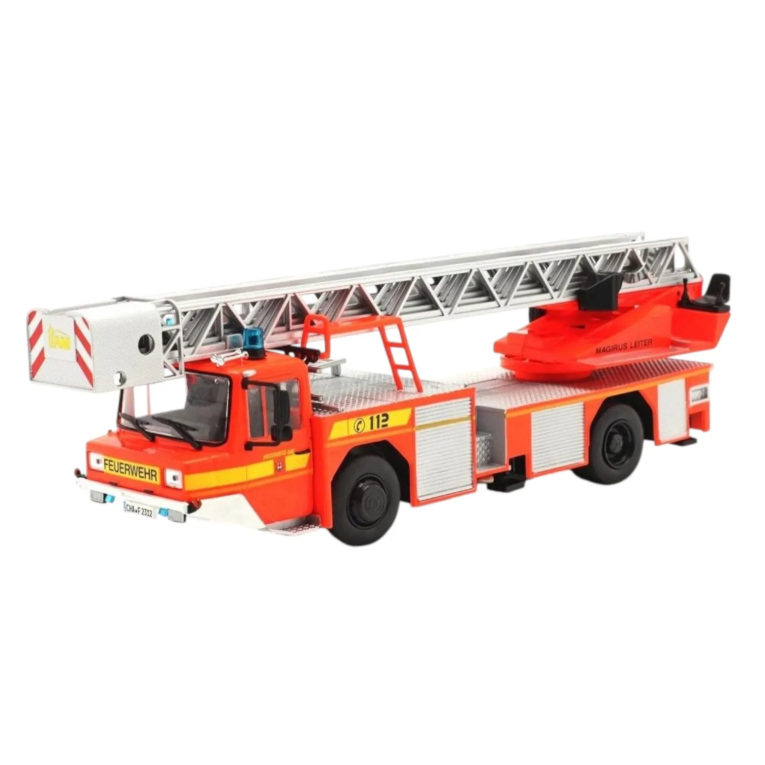 Salvat, Camión de Bomberos Magirus DLA K Autoescala, Escala 1:43, Miniatura Diecast, Colección Camiones y Vehículos Bomberos Los Héroes del Fuego, Nuevo Blister Embalaje Original, Sin Ficha ni Fascículo