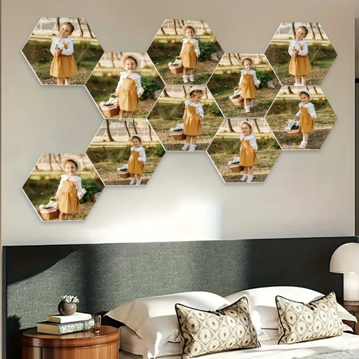 Custom Wall Decor — Modern Hexagonal Photo Prints. Available in a Variety of Sizes, Making Them the Perfect Choice for Home Deco view 4
