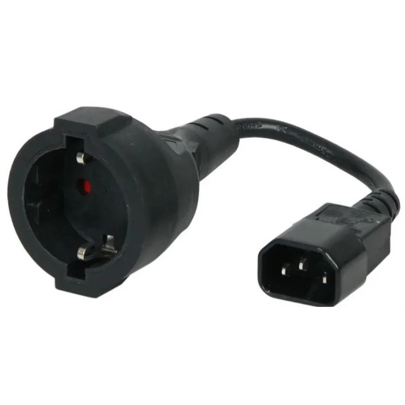 Macho para Schuko Feminino Extensão, Adaptador SFO, IEC 320 C14 para Euro Plug, cabo de alimentação,