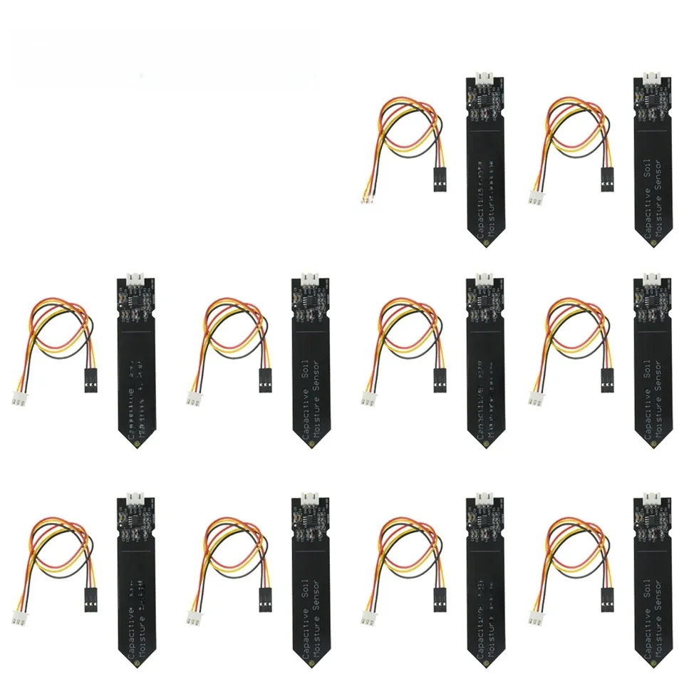 1-10 sztuk pojemnościowy moduł czujnika wilgotności gleby szerokie napięcie 3.3V odporny na korozję W/grawitacja dla Arduino czujnik wilgotności gleby — zdjęcie 2