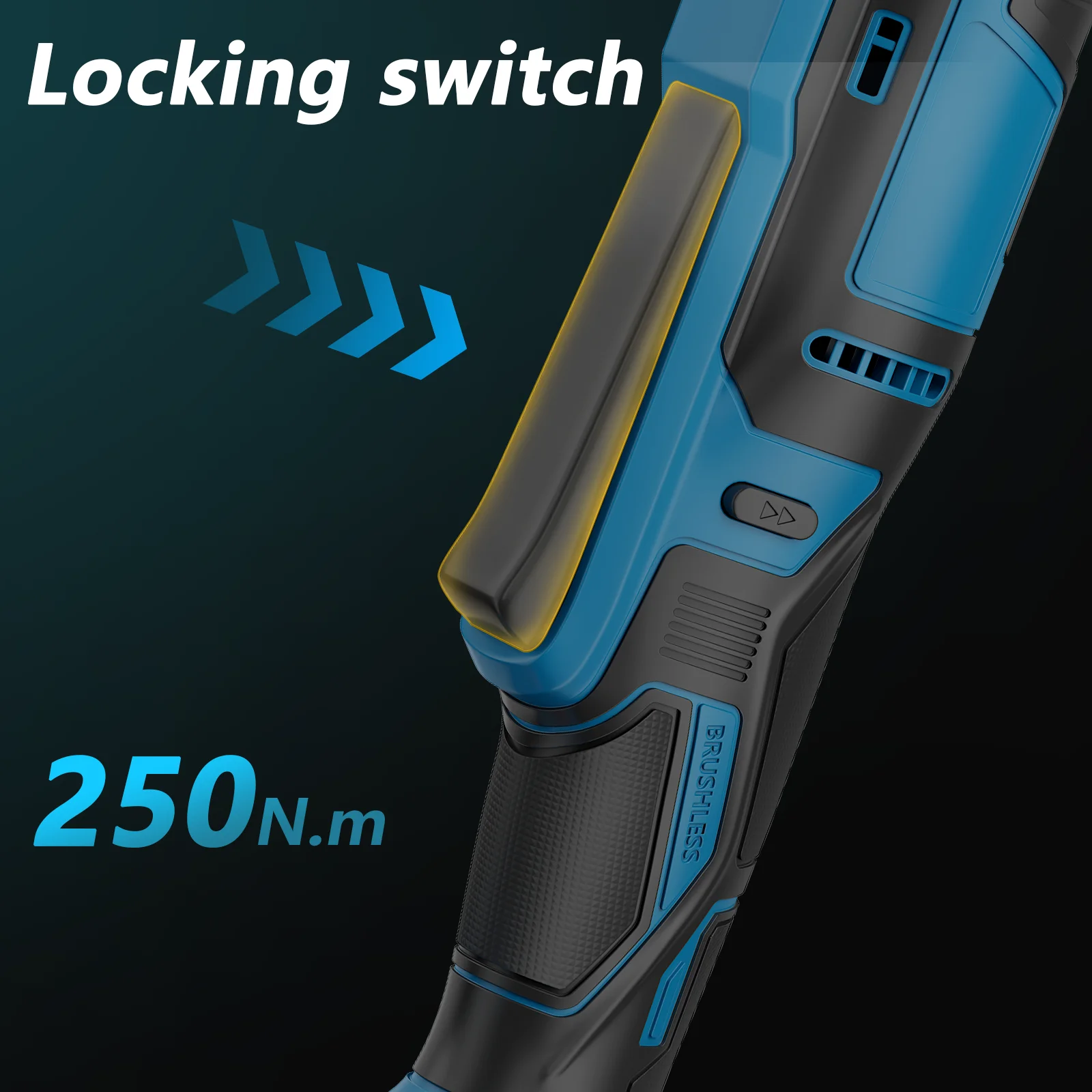 21V Elektrischer Ratschenschlüsselsatz, 3/8 Zoll Akku-Ratschenset mit 250 Nm, Drehmomentstarke Ratschen mit LED-Licht – Detail 9