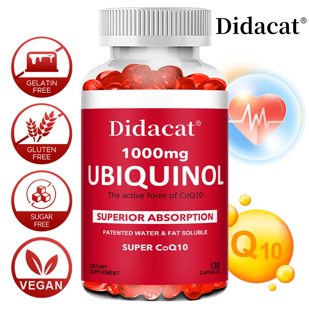 Ubiquinol CoQ10 Vegetable Softgels 1000mg , Natural Antioxidant  Supplement, Cardiovascular, Skin & Energy Wellness Support