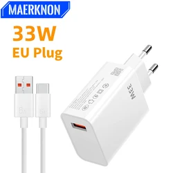 33W USB Charger Quick Charge Phone Charger Adapter 6A USB Type C Cable Fast Charging For Xiaomi Redmi Note 13 12 iPhone Samsung
