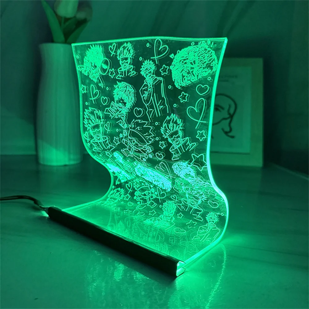 Imagem -03 - Led Scroll Lamp de Animação Japonesa 3d Atmosfera Light Acrílico Night Light 3d Mood Light Jujutsu Kaisen Art Cores Cores Presentes