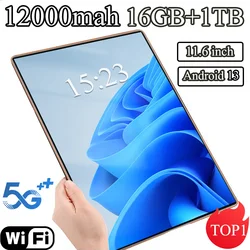 2024 New 5G Tablet 11.6 inch Android 13.0 Phablet MTK6797 16GB RAM 1TB ROM Tablet PC Dual Cameras Dual sim card Wifi Type-c