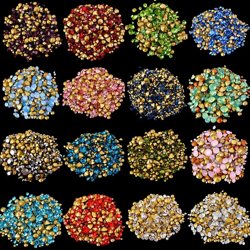400 pièces 6 grammes tailles mixtes ss2-ss22 pointe arrière Cz cristal strass pour bricolage vêtements fabrication de bijoux/Nail Arts/décorations de téléphone