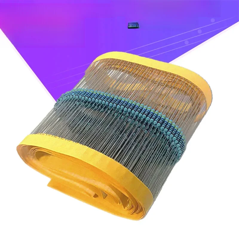 Metal o resistor do filme, 1, 4W, 1%, 100R, 220R, 1K, 1.5K, 2.2K, 4.7K, 10K, 22K, 47K, 100K, 220,