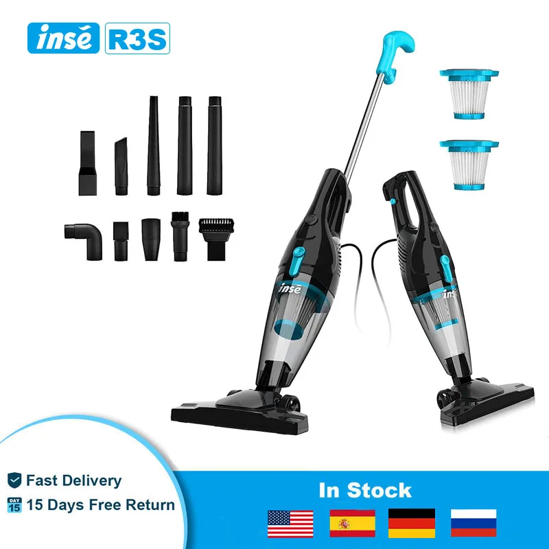 INSE R3S Corded Stick Vacuum Cleaner with Cable 2 in 1 Bagless Lightweight Stick Vacuum Cleaner for Pet Hair Hard Floor Home