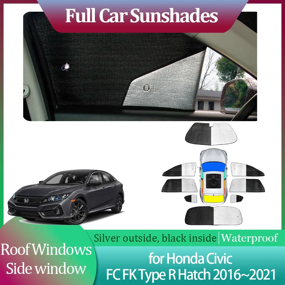 

Sunshades for Honda Civic 10th Gen FC FK Type R Hatch 2016~2021 Roof Windows Sun Visor Windshield Curtain Sunroof Accessories