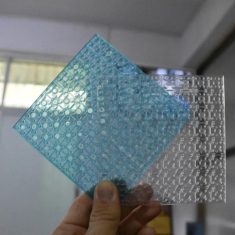 Plaque de Base Double face 16x16 points, plaque de Base haute transparente pour blocs de construction, jouets, plaques de ville pour enfants, blocs en plastique, 1 pièce