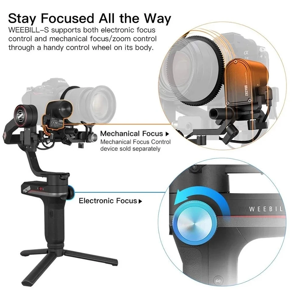 ZHIYUN WEEBILL S 3-Axis Handheld Camera Gimbal Stabilizer for Film Shooting Live Streaming Interview Recording for DSLR