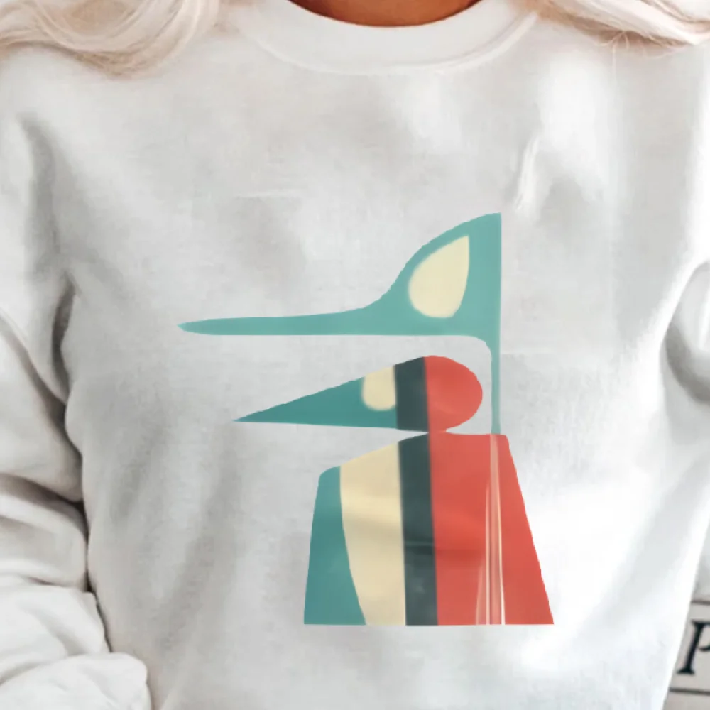 سويت شيرت ثعلب تجريدي، جرافيك فني حديث، خريف وشتاء، كاجوال فضفاض بأكمام طويلة، فريد من نوعه، أنيق، ملابس يومية، ملابس علوية من القماش