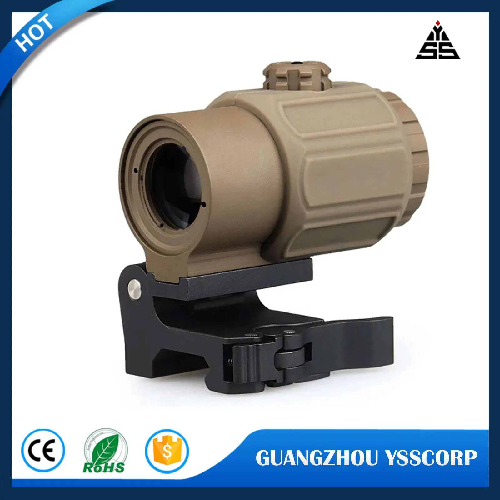 

Professional Tactical G43 3X Magnifier Combo with Quick Flip Side Mount QD Quick Release Tactical Rifle Scope for Hunting