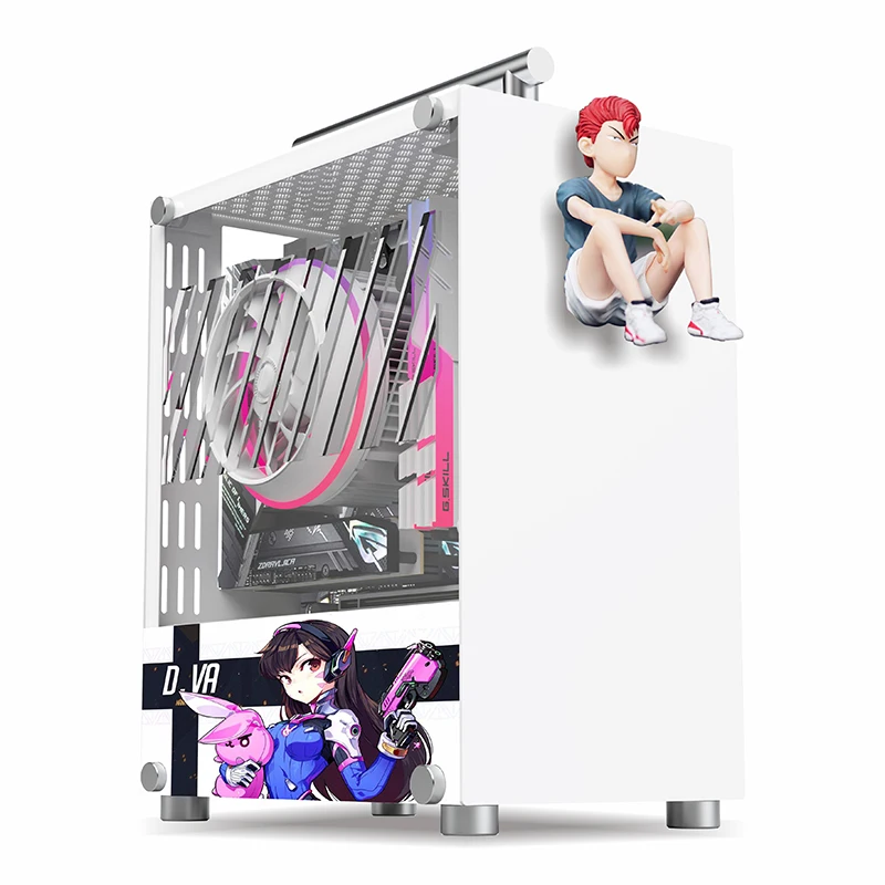 METALFISH T40 Mini ITX Case 7L Gaming Computer White Chassis Compact Transpare PC Support SFX PSU/70mm Cooler With Handle