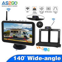 Solar Powered Wireless Backup Camera with Night Vision Waterproof US License Plate Frame for Car Reverse Parking RearView System