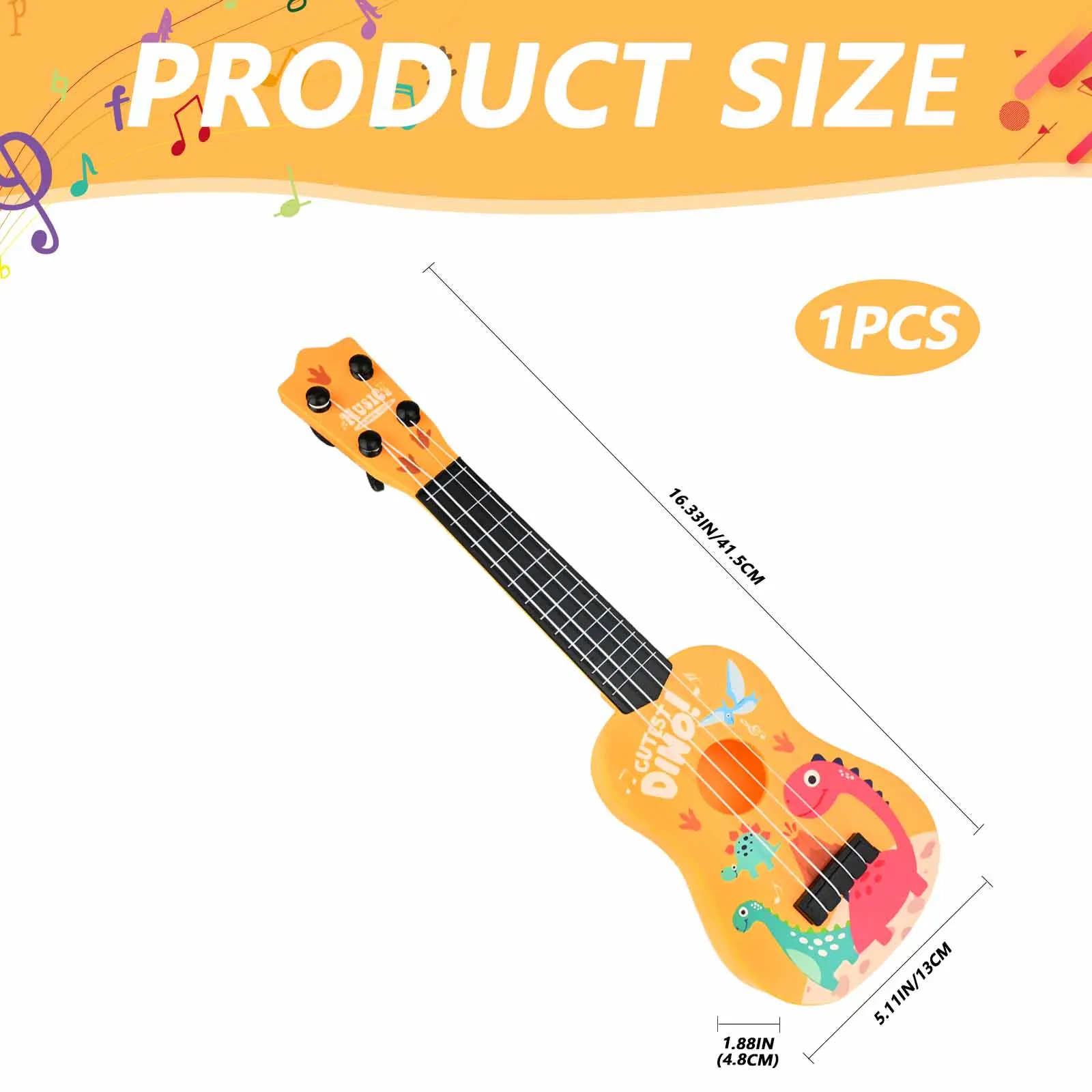 Ukulele Toy for Beginner, 42 CM Guitar Musical Toy Ukulele Instrument Kids Toy with 4 Adjustable Strings Classical Instrument fo