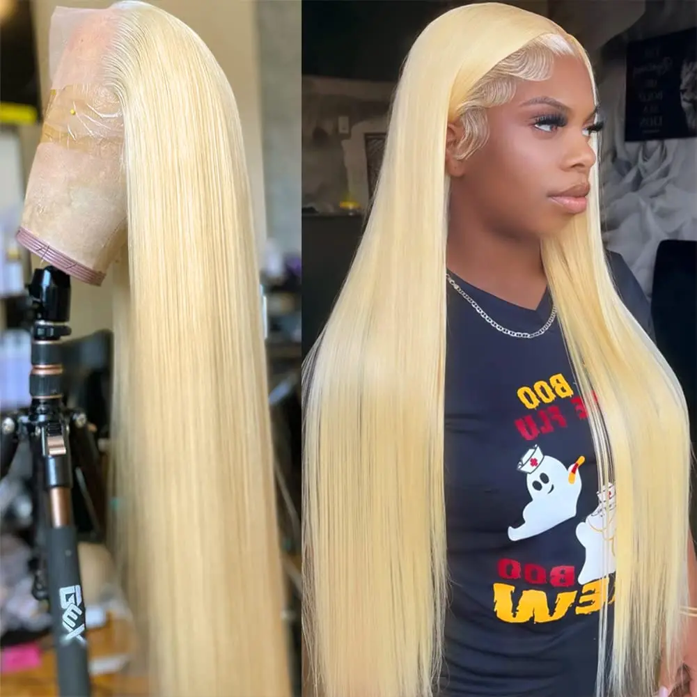 30 inch 613 Blonde 13x6 Lace Front Wig Human Hair Wigs Straight 613 Lace Frontal Wig Brazilian Blonde 13x4 Lace Front Wig