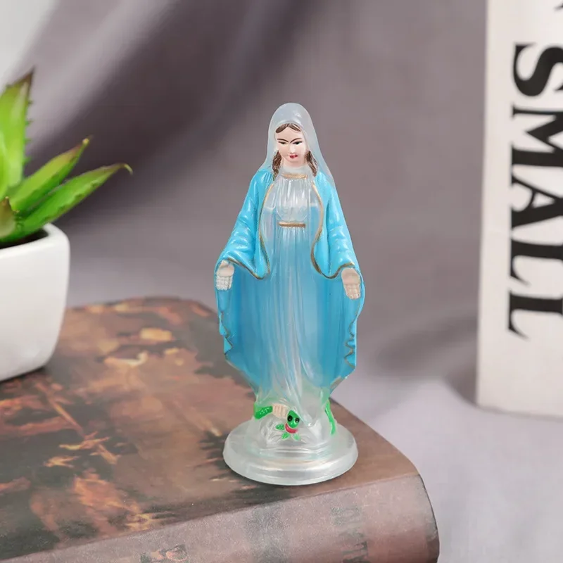 Statue de la Vierge Marie Catholique, Figurine Faite à la Main, Cadeau Religieux de Noël, Ornements Décoratifs de Bureau pour la Maison