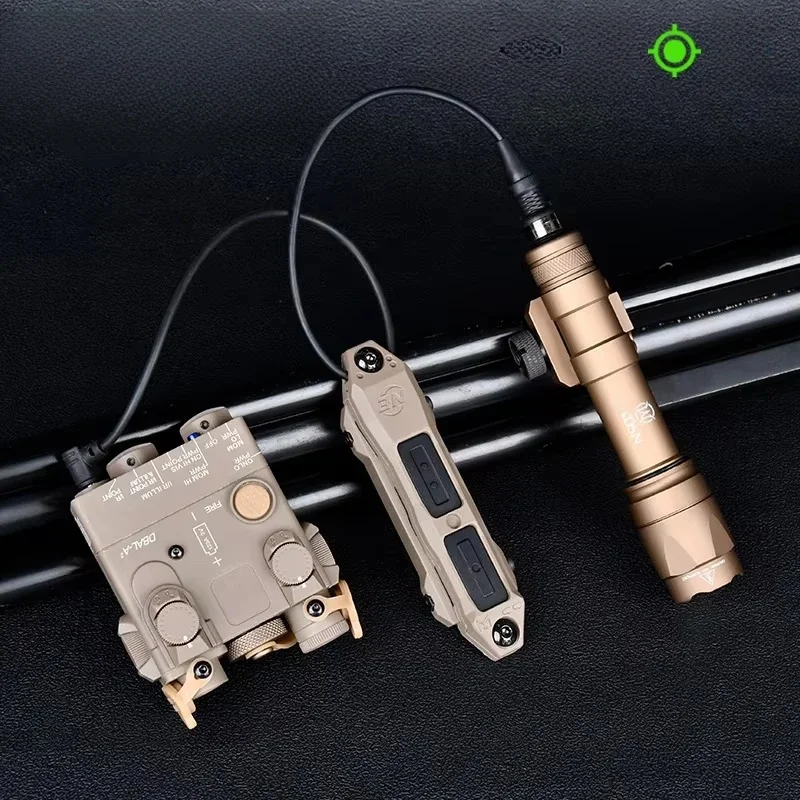 DBAL A2 Rood Groen Dot Laser Surefi M300 M600 Zaklamp Drukschakelaar Jacht Airsoft Wapen Licht Voor 20mm MLOK KEYMOD Rail - afbeelding 2