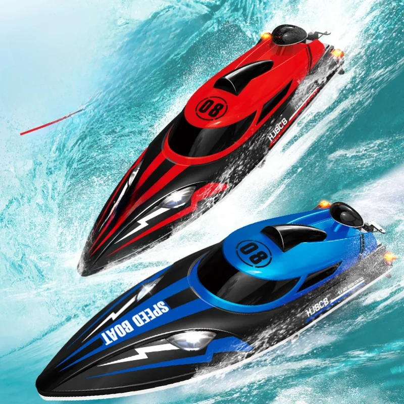 HJ808 RC Batterij Boot 2.4Ghz 25 km/u Hoge Snelheid Afstandsbediening Racing Schip Water Speedboot Kinderen model Speelgoed - afbeelding 2
