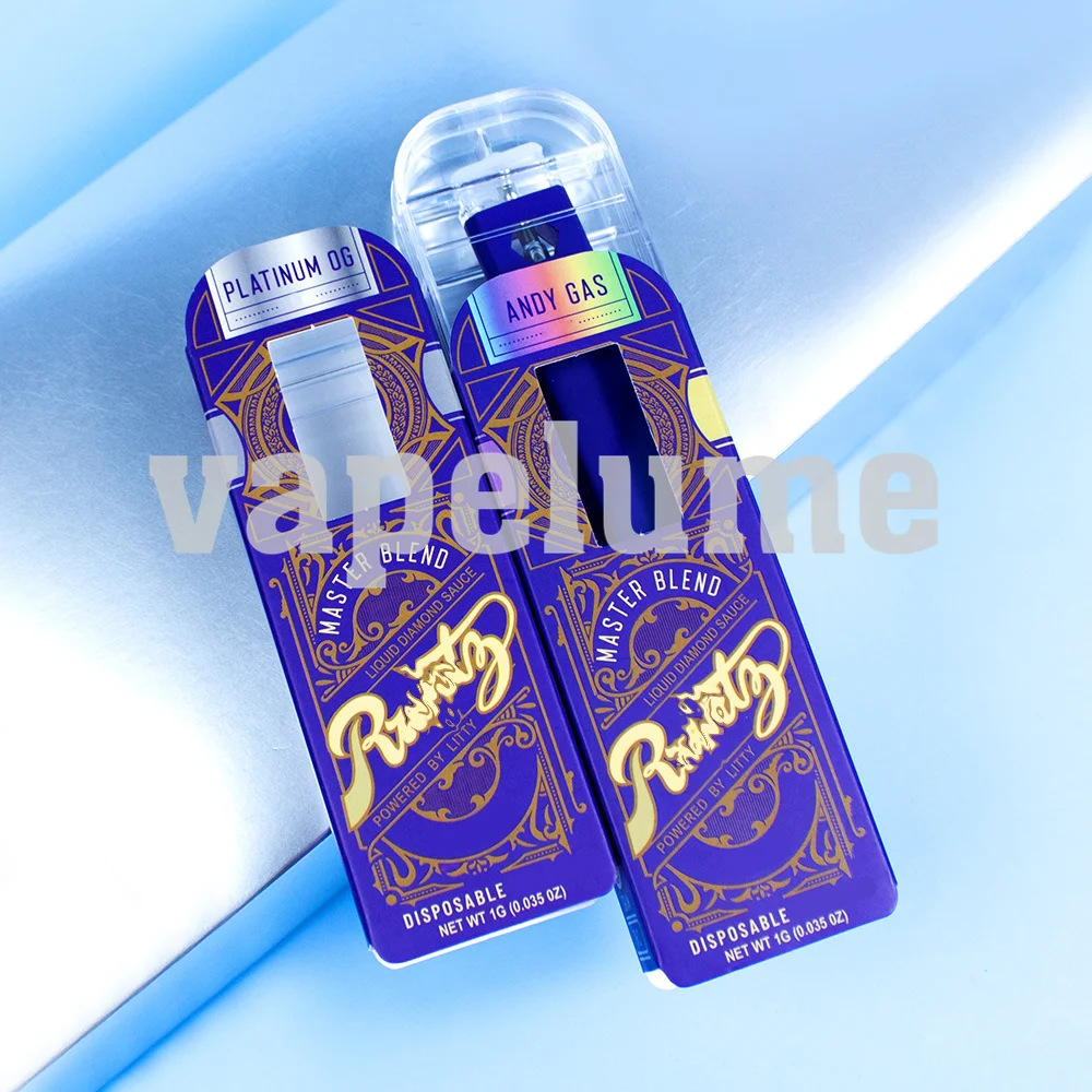 Runtz الأرجواني السجائر الكهربائية 1 مللي فارغة Vape جراب خرطوشة زيت سميكة USB شحن Vape القلم الاكريليك تخزين ورقة صندوق عرض #3