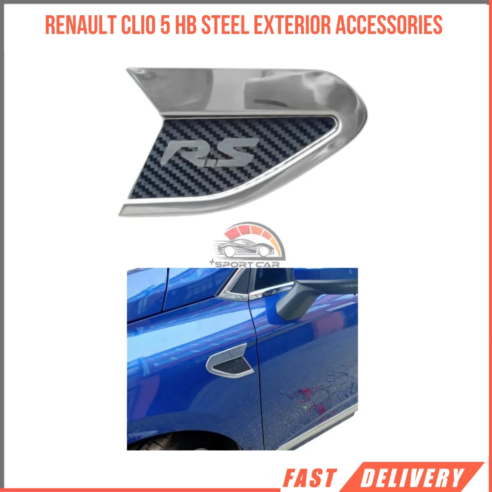 

Renault Clio 5 HB stainless steel carbon exterior accessory sporty 2019-2020-2021-2022-2022-Free Shipping