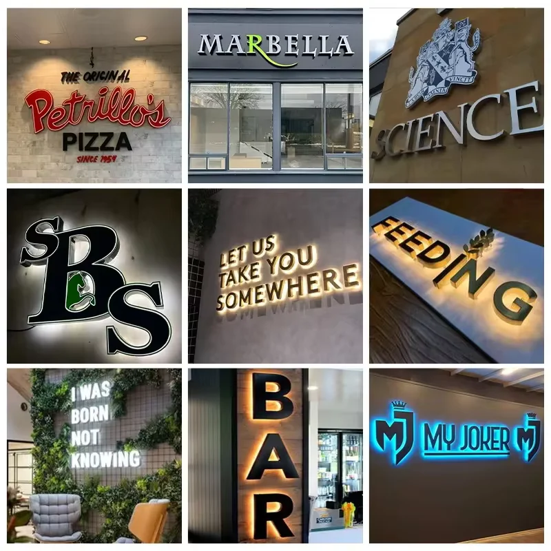 Custom Outdoor Business Sign Metal Blacklit Sign Business Laser cut Metal Sign 3D Logo  Wall Logo Letter For shop  Salon  Hotel