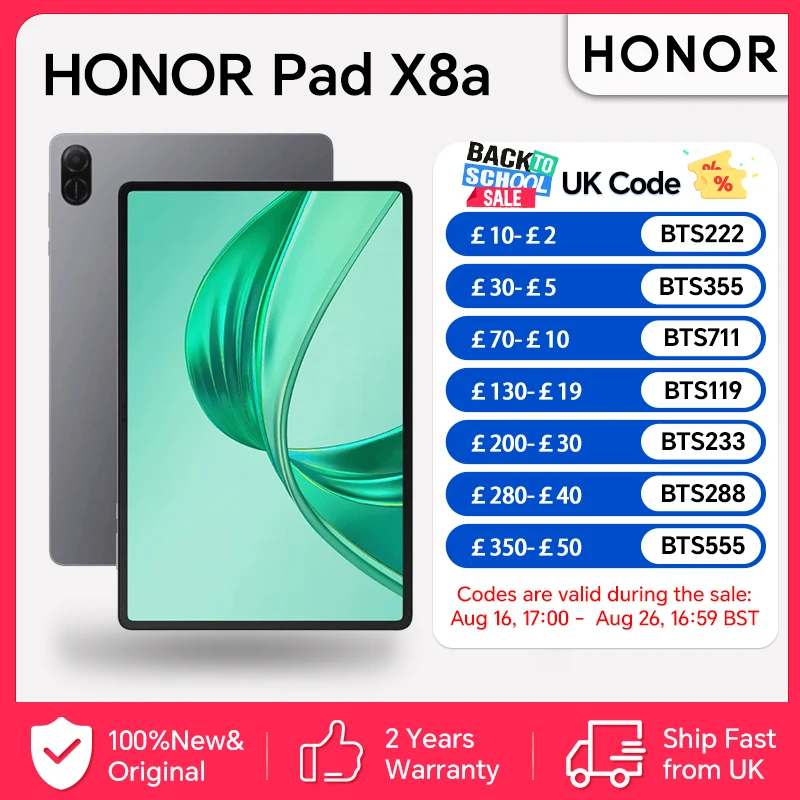 HONOR Pad X8a,EU Version,11-inch High Refresh Rate Eye Comfort Display,8300mAh Battery,Quad-speaker,HONOR WIFI Tablet